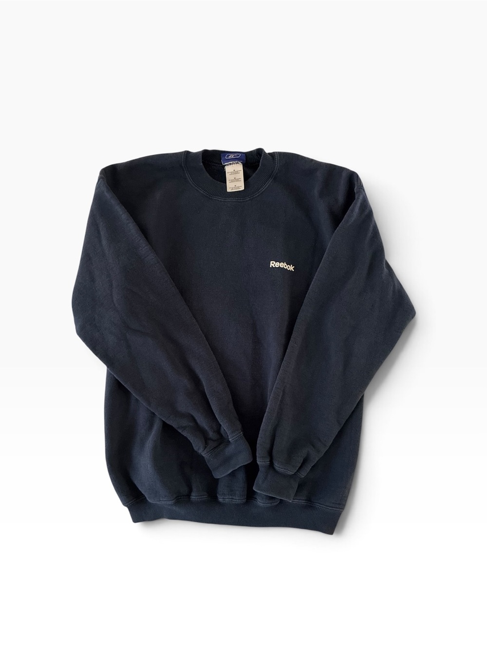 Vintage 90s Reebok Navy Crewneck Sweatshirt Embroidered Mini Logo Size M